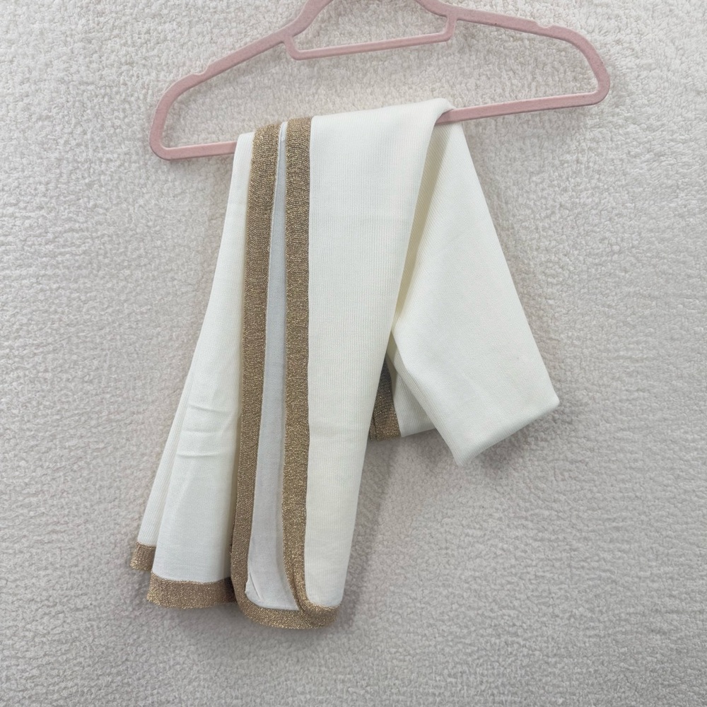 Ralph Lauren Cream color and Gold Knit Scarf